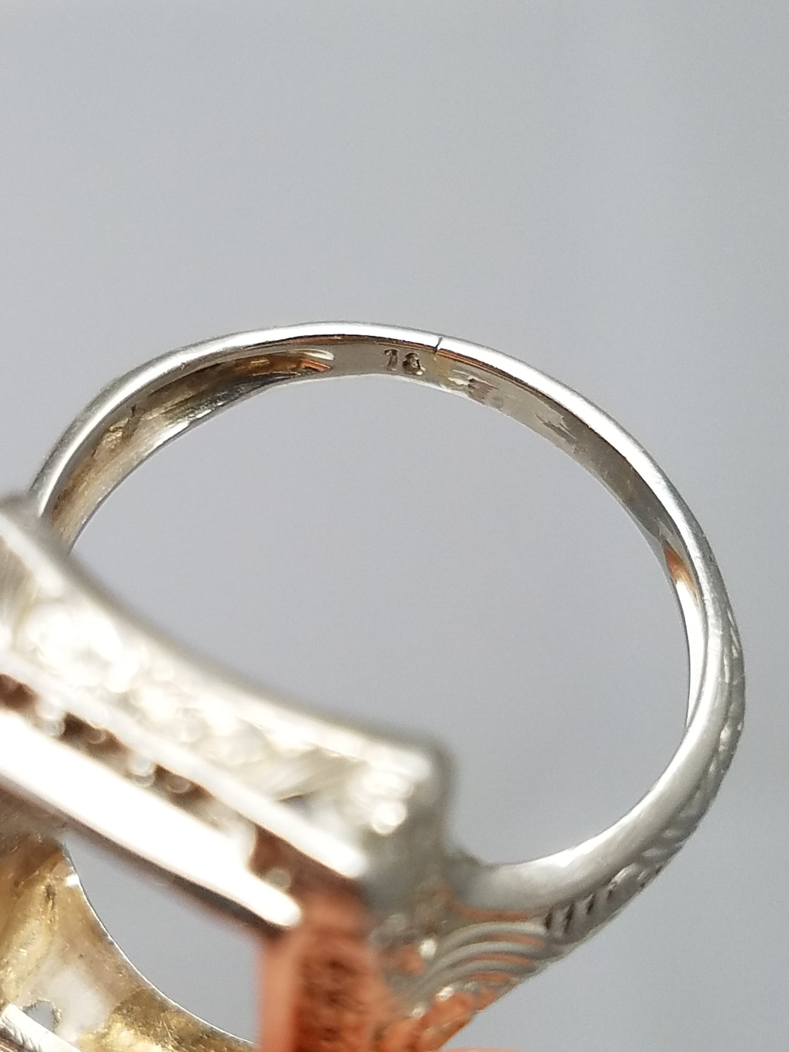 Art Deco 18k White Gold Ring Mount *To Restore *