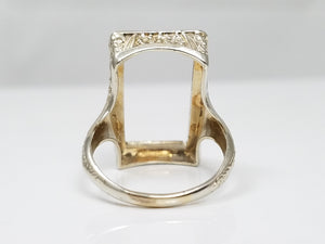Art Deco 18k White Gold Ring Mount *To Restore *