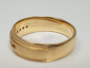 Stylish 14k Yellow Gold Natural Diamond Anniversary Ring Band