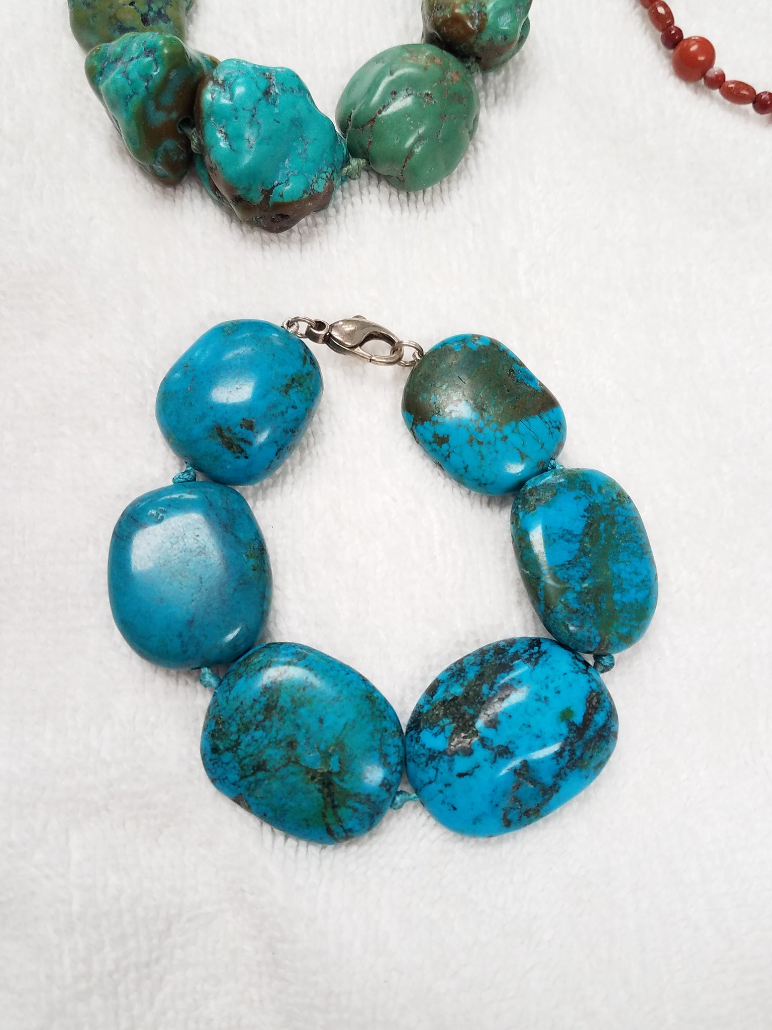 Vintage Sterling Silver Natural Gemstone Necklaces And Bracelet Lot
