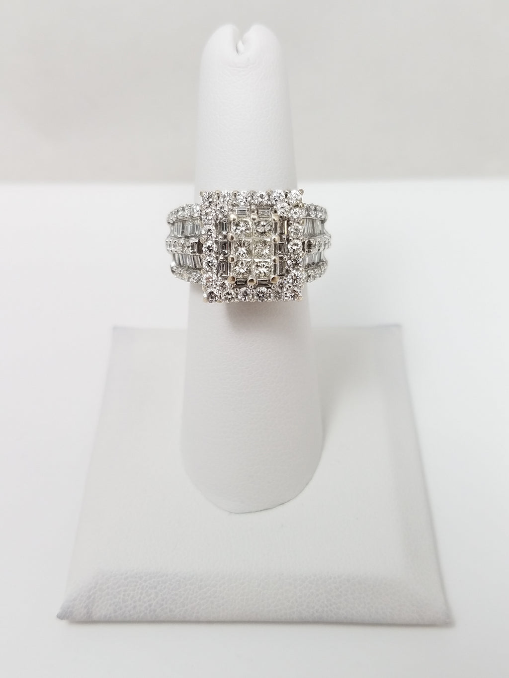 3ctw Natural Diamond 14k White Gold Engagement Ring