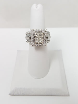 3ctw Natural Diamond 14k White Gold Engagement Ring