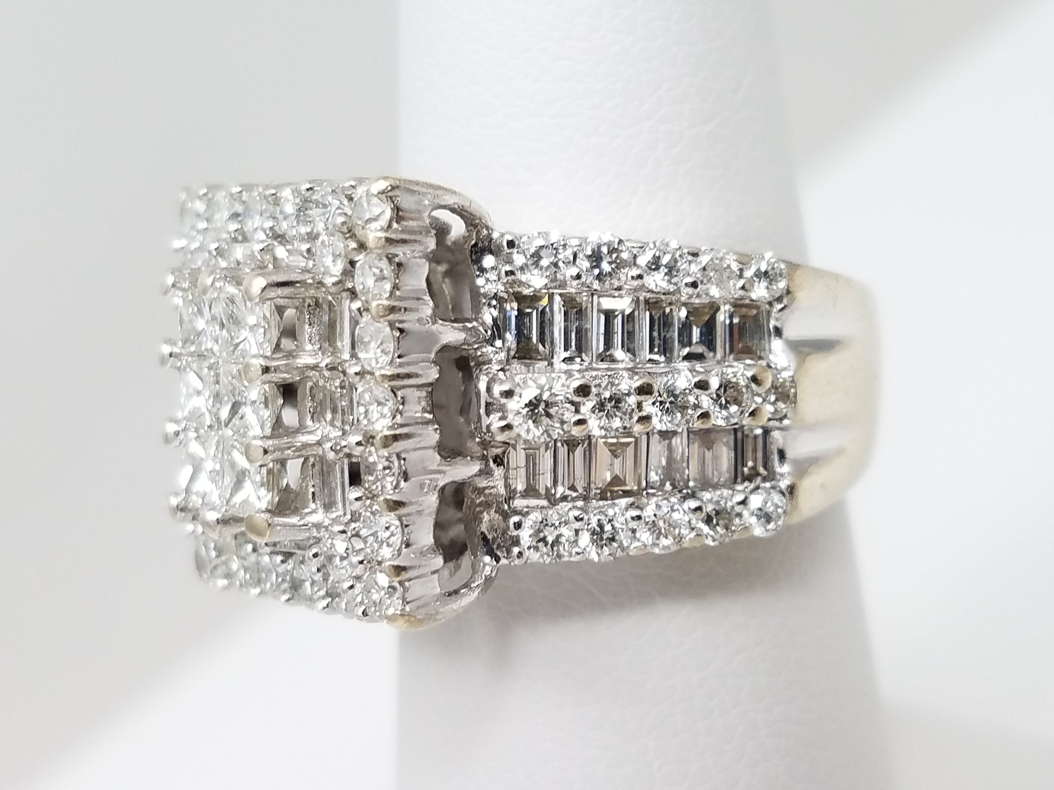 3ctw Natural Diamond 14k White Gold Engagement Ring