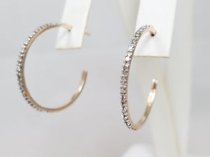 Dashing 10k Two Tone Gold Natural Diamond Hoop Earrings