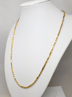 Impressive 14k "Figarope" 20" Yellow Gold Chain