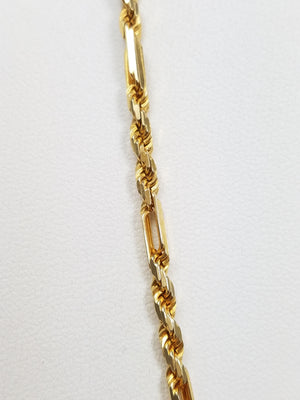 Impressive 14k "Figarope" 20" Yellow Gold Chain