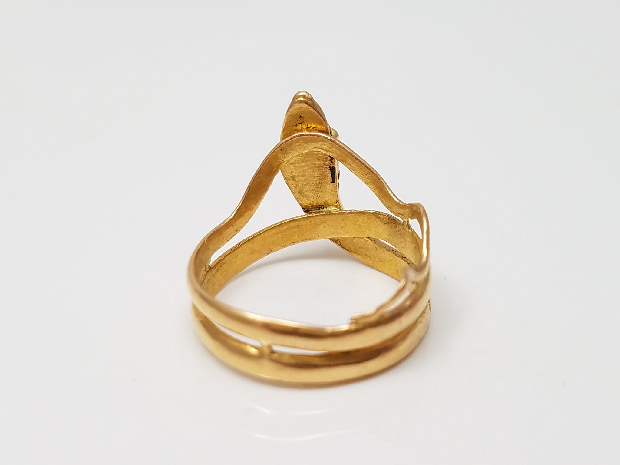 Vintage Petite 22k Yellow Gold Snake Pinky Tip Ring