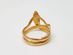 Vintage Petite 22k Yellow Gold Snake Pinky Tip Ring