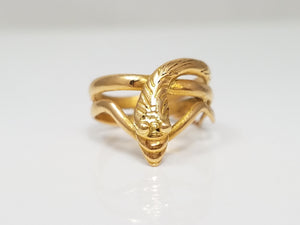 Vintage Petite 22k Yellow Gold Snake Pinky Tip Ring