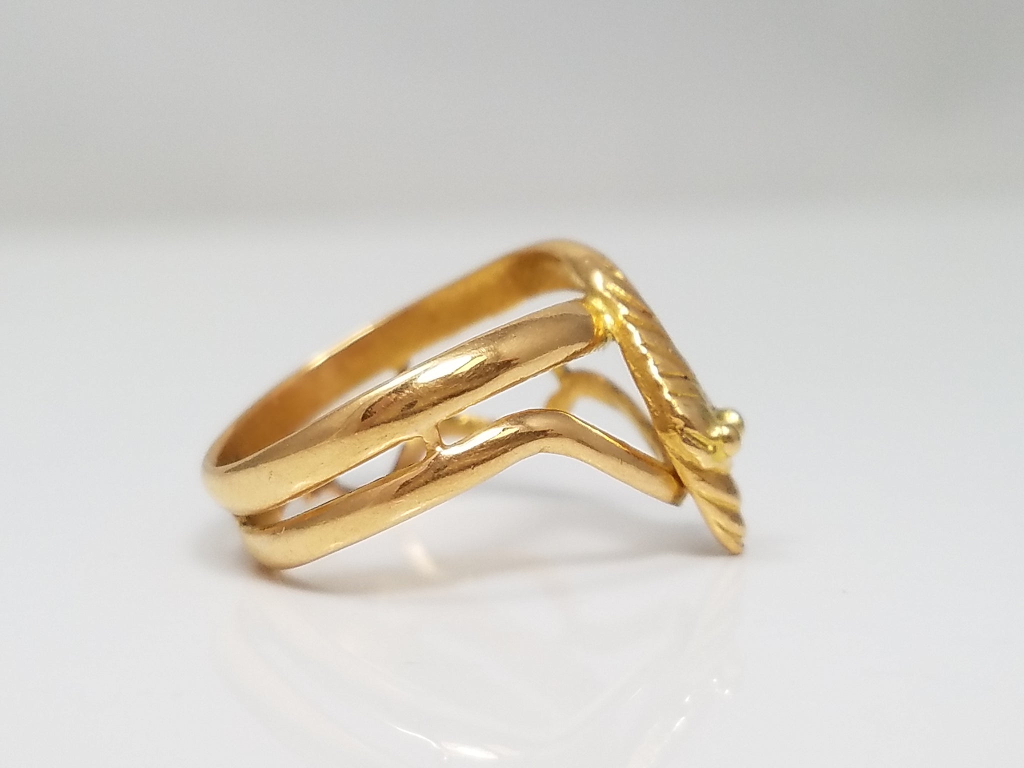 Vintage Petite 22k Yellow Gold Snake Pinky Tip Ring