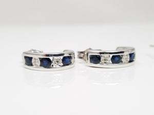 Attractive New 10k Blue/White Topaz and Sapphire Earring Lot