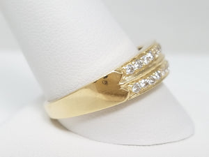 Handsome Men's 14k Yellow Gold .51ctw Natural Diamond Wedding Ring Band