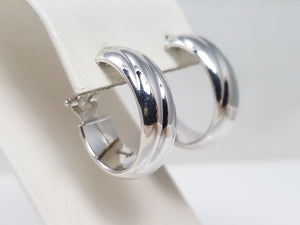 Cool 18k White Gold Spiral Hoop Earrings