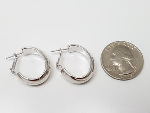 Cool 18k White Gold Spiral Hoop Earrings