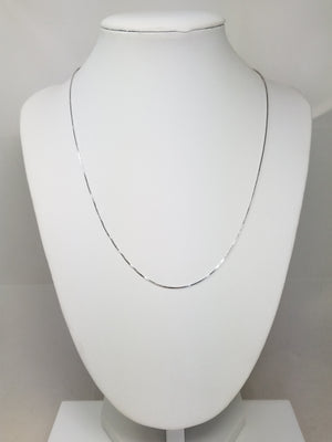 Old Fashion 18" 14k White Gold Box Chain Necklace