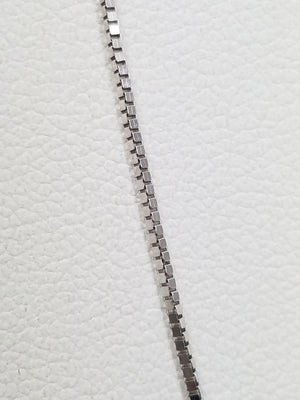 Old Fashion 18" 14k White Gold Box Chain Necklace