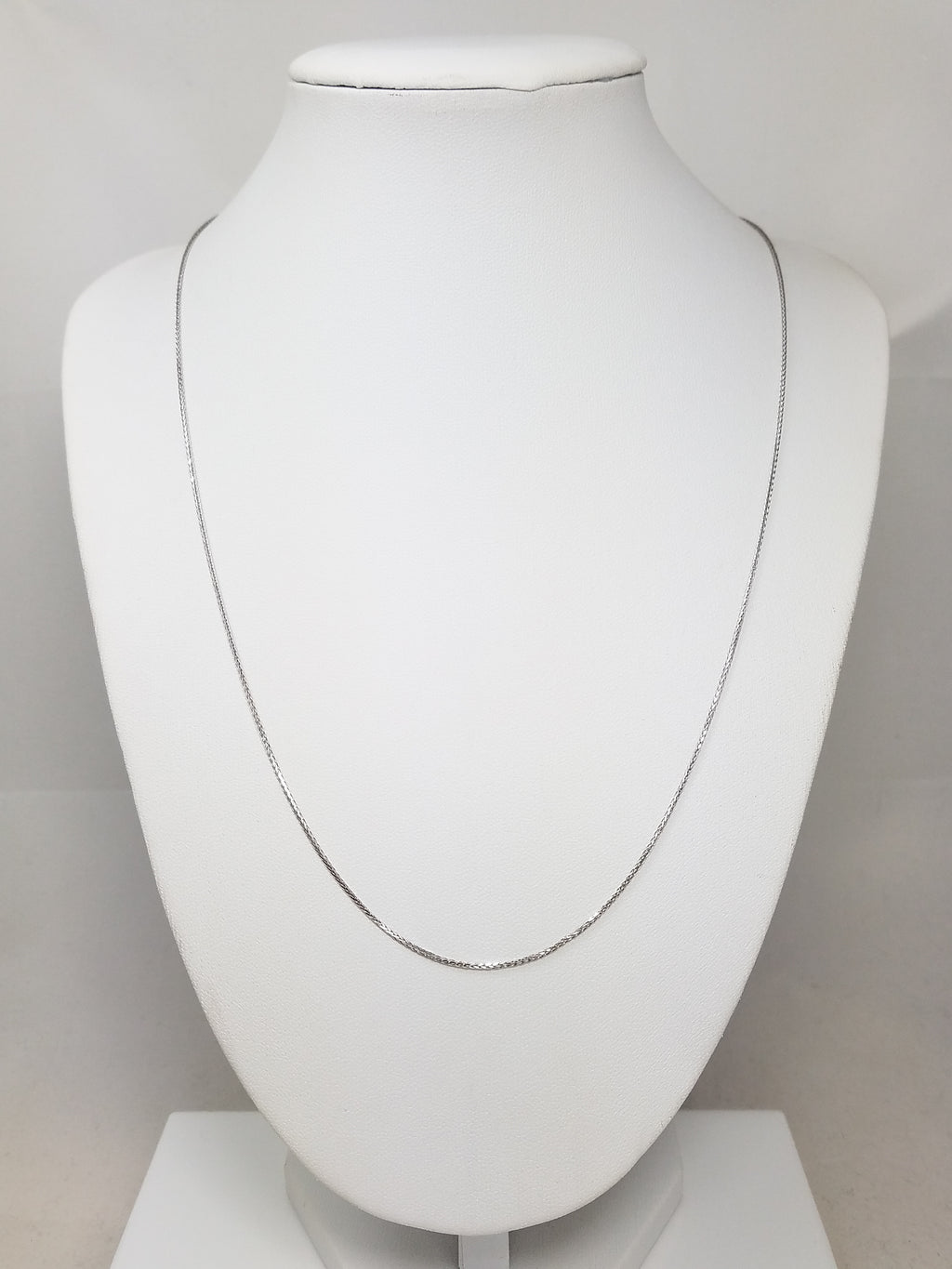 1mm/20" Wheat Link Chain Necklace in 14k White Gold