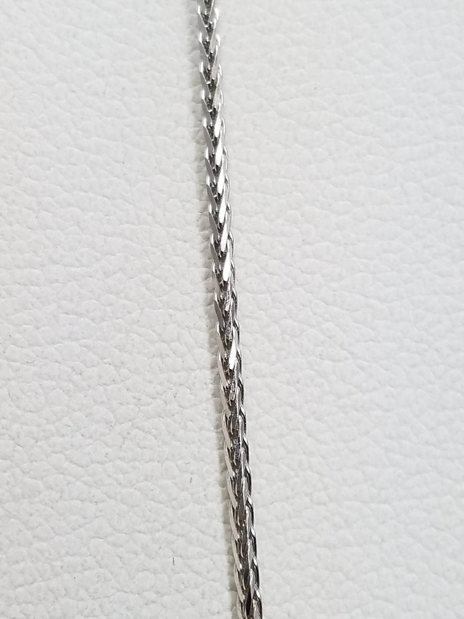 1mm/20" Wheat Link Chain Necklace in 14k White Gold