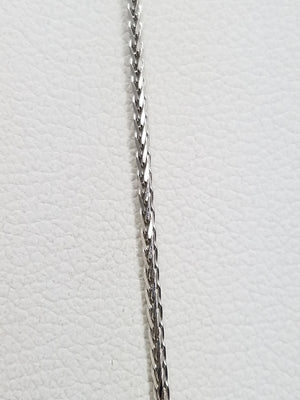 1mm/20" Wheat Link Chain Necklace in 14k White Gold