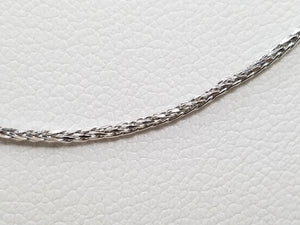 1mm/20" Wheat Link Chain Necklace in 14k White Gold