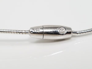 Chic 16" 18k White Gold Natural Diamond Movado Pendant Necklace