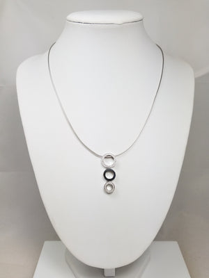 Chic 16" 18k White Gold Natural Diamond Movado Pendant Necklace