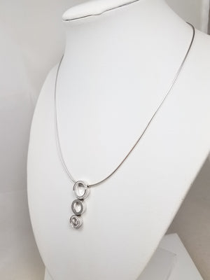 Chic 16" 18k White Gold Natural Diamond Movado Pendant Necklace