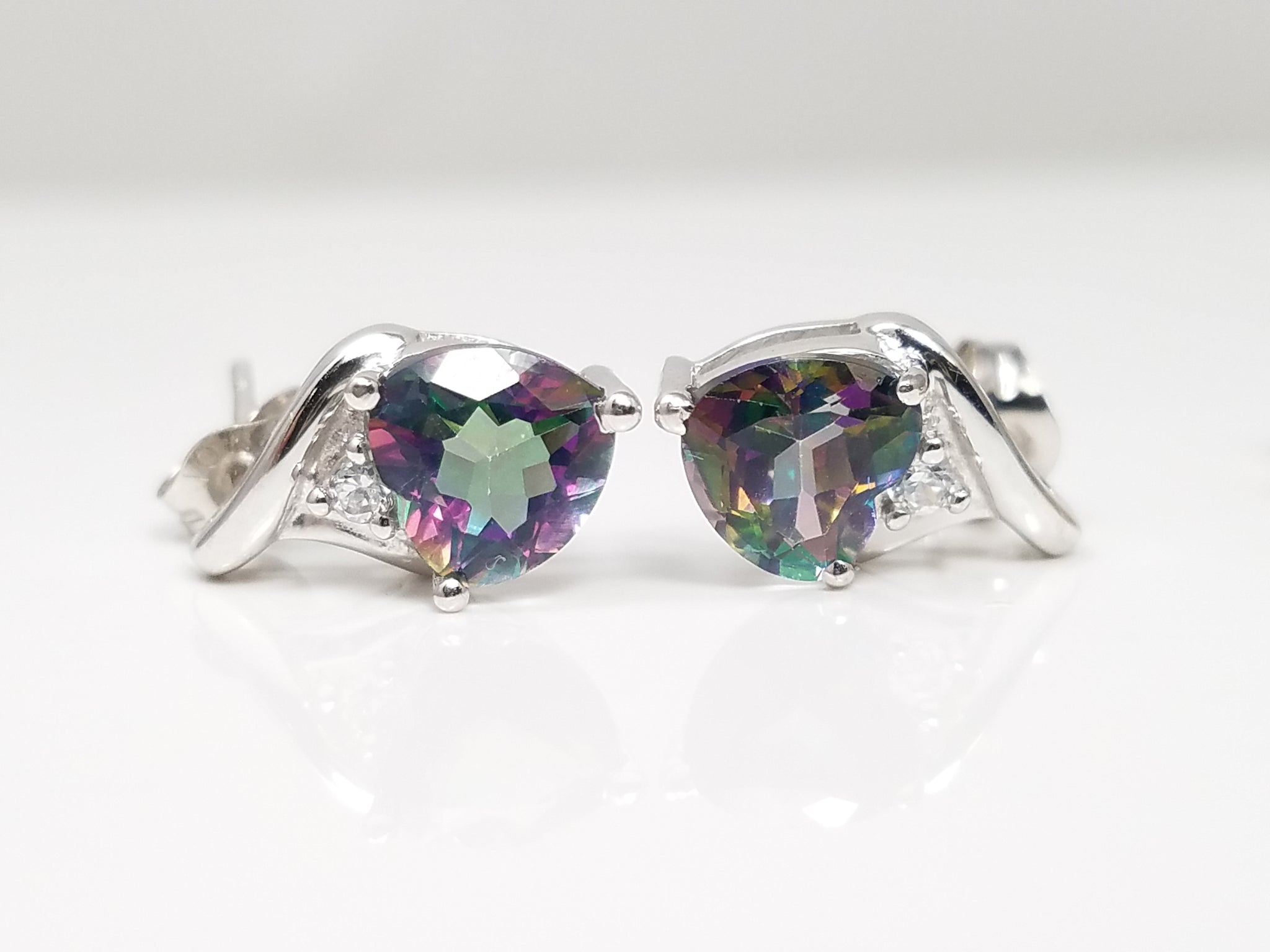 New! Colorful 10k Gold Natural Mystic Topaz Cubic Zirconia Jewelry Lot