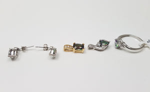 New! Colorful 10k Gold Natural Mystic Topaz Cubic Zirconia Jewelry Lot
