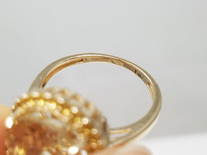 Magnificent 10k Yellow Gold Natural Prasiolite Sapphire Ring