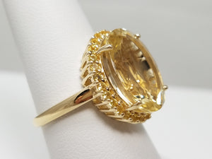 Magnificent 10k Yellow Gold Natural Prasiolite Sapphire Ring