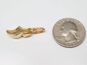 Cute 18k Yellow Gold Clog Shoe Pendant/Charm
