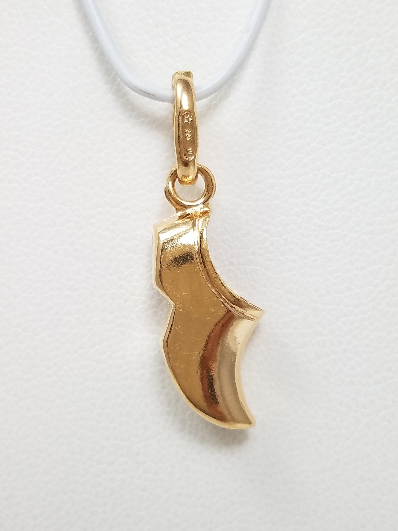 Cute 18k Yellow Gold Clog Shoe Pendant/Charm