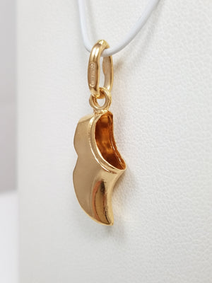 Cute 18k Yellow Gold Clog Shoe Pendant/Charm