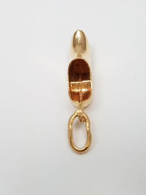 Cute 18k Yellow Gold Clog Shoe Pendant/Charm