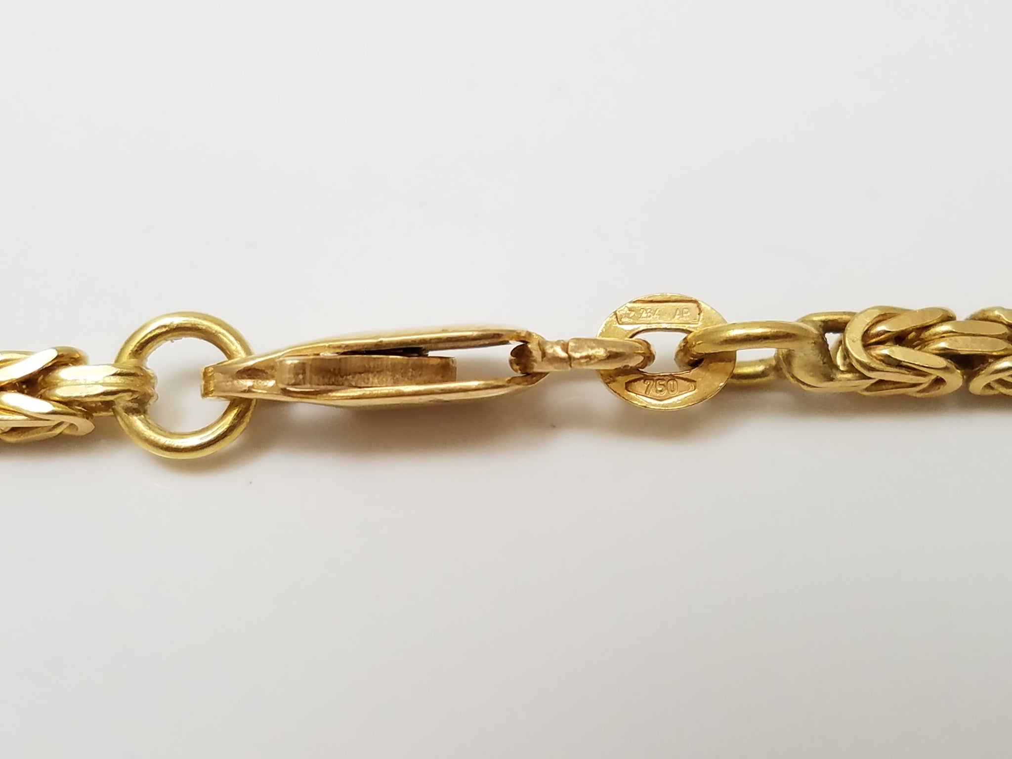 Sensational 24" 18k Yellow Gold Byzantine Link Chain Necklace