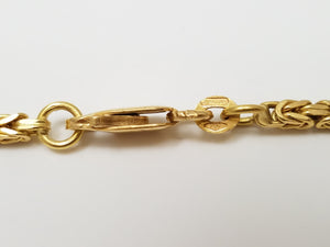 Sensational 24" 18k Yellow Gold Byzantine Link Chain Necklace