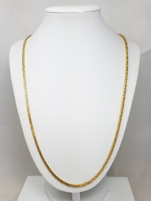 Sensational 24" 18k Yellow Gold Byzantine Link Chain Necklace