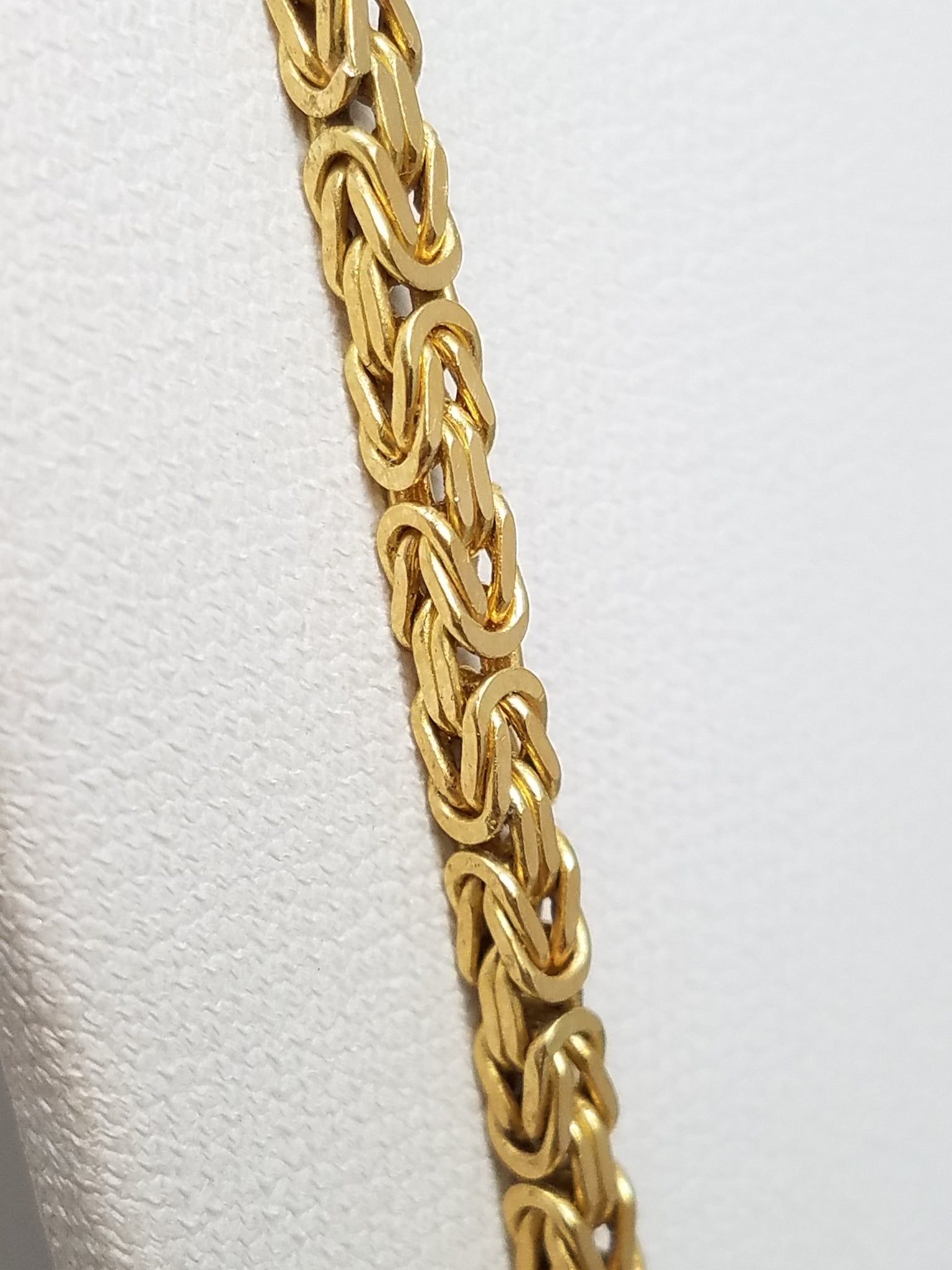 Sensational 24" 18k Yellow Gold Byzantine Link Chain Necklace