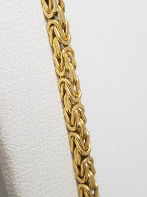 Sensational 24" 18k Yellow Gold Byzantine Link Chain Necklace