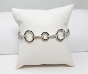 1ctw Natural Brown + White Diamond 10k White Gold Bracelet