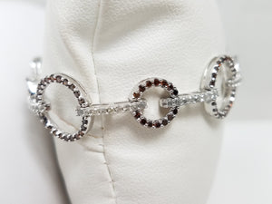 1ctw Natural Brown + White Diamond 10k White Gold Bracelet