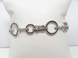 1ctw Natural Brown + White Diamond 10k White Gold Bracelet