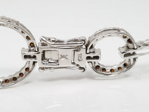 1ctw Natural Brown + White Diamond 10k White Gold Bracelet