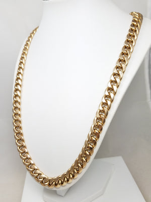 Epic 10k Yellow Gold Hollow Curb Link 11mm/28" Necklace