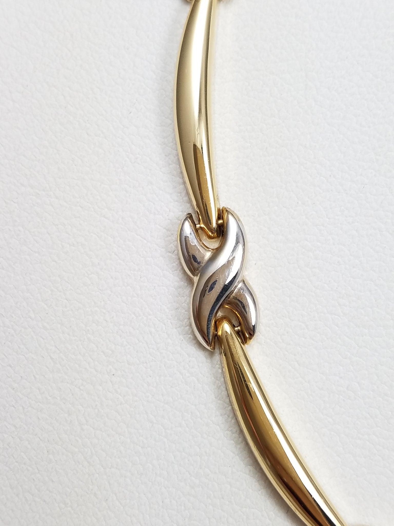 Sophisticated 17" 14k Two Tone Gold Fancy Link Necklace