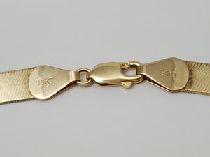 Sporty 18" 10k Yellow Gold Herringbone Link Chain Necklace
