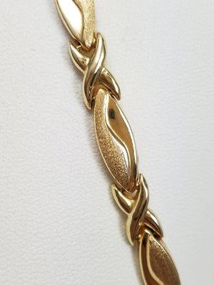 Precious 15.5" Hollow 14k Yellow Gold Hugs & Kisses Necklace