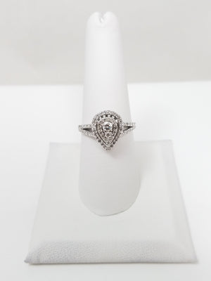 Elegant 10k White Gold Natural Diamond Engagement Ring