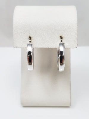 Classic 14k White Gold Hollow Hoop Earrings